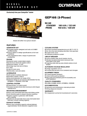 Stromerzeuger, Diesel Olympian GEP 165