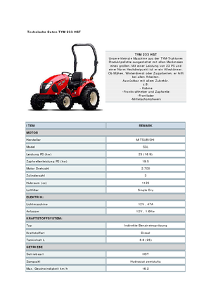 Allrad-Traktoren TYM T233