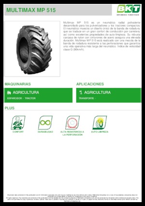 Landmaschinen Reifen BKT MULTIMAX MP 515 445/65 R 22.5 MPT