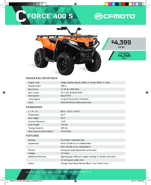 Geländefahrzeuge & Quads CFMOTO CFORCE 400