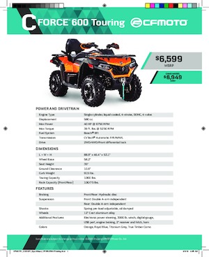 Geländefahrzeuge & Quads CFMOTO CFORCE 600