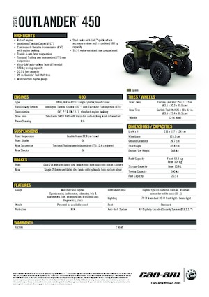 Geländefahrzeuge & Quads can-am OUTLANDER 450 