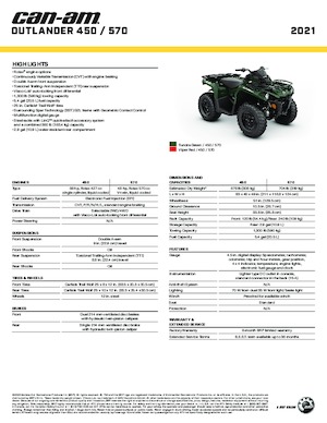 Geländefahrzeuge & Quads can-am OUTLANDER 450 