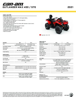 Geländefahrzeuge & Quads can-am OUTLANDER 570 MAX 