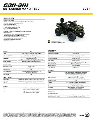 Geländefahrzeuge & Quads can-am OUTLANDER 570 MAX XT 