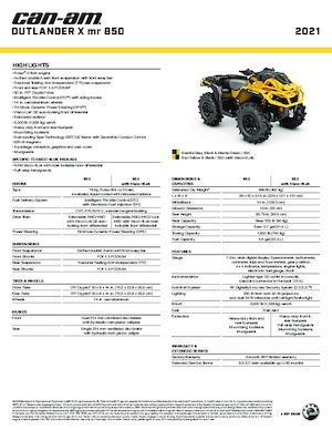 Geländefahrzeuge & Quads can-am OUTLANDER 850 XMR 