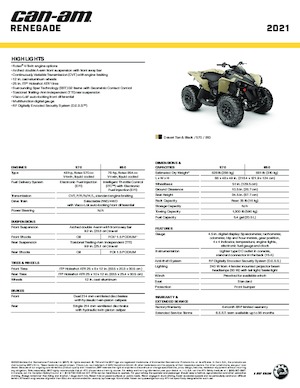 Geländefahrzeuge & Quads can-am RENEGADE 570 