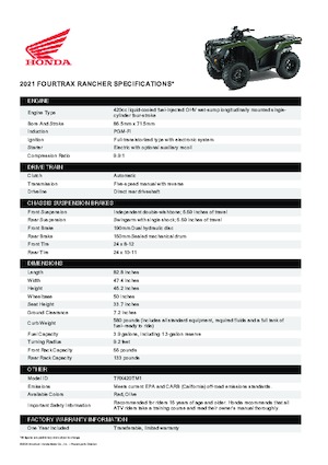 Geländefahrzeuge & Quads Honda TRX420TM1 