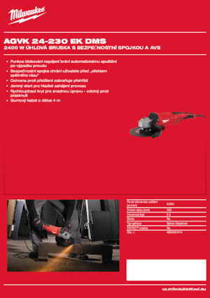 Winkelschleifer Milwaukee AGVK 24-230 EK DMS