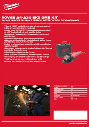 Winkelschleifer Milwaukee AGVKB 24-230 EKX DMS KIT