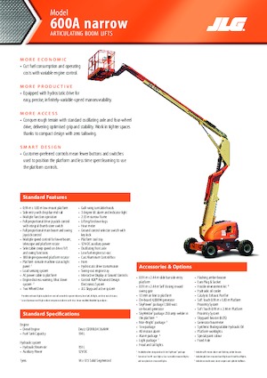 Gelenkarbeitsbühnen auf Rädern JLG 600AN