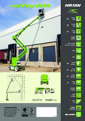 Gelenkarbeitsbühnen auf Rädern Niftylift HR15N