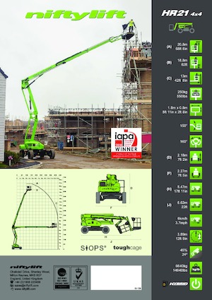 Gelenkarbeitsbühnen auf Rädern Niftylift HR21D