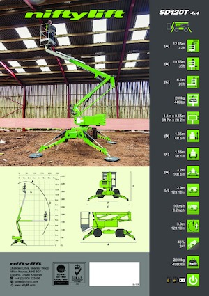 Gelenkarbeitsbühnen auf Rädern Niftylift SD120T