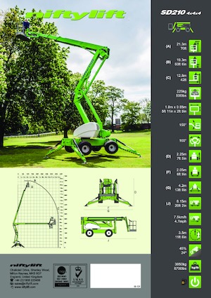 Gelenkarbeitsbühnen auf Rädern Niftylift SD210