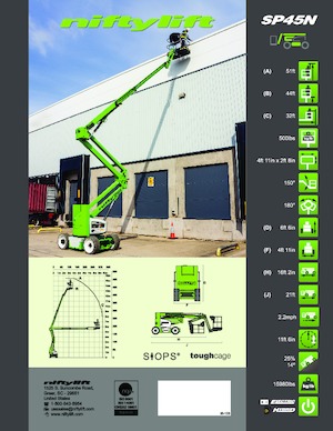Gelenkarbeitsbühnen auf Rädern Niftylift SP45N