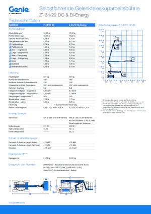 Gelenkarbeitsbühnen auf Rädern Genie Z-34/22 DC