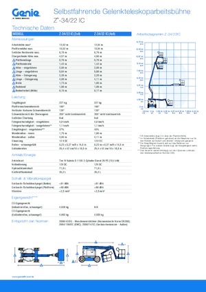Gelenkarbeitsbühnen auf Rädern Genie Z-34/22 IC