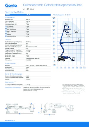 Gelenkarbeitsbühnen auf Rädern Genie Z-45/25XC