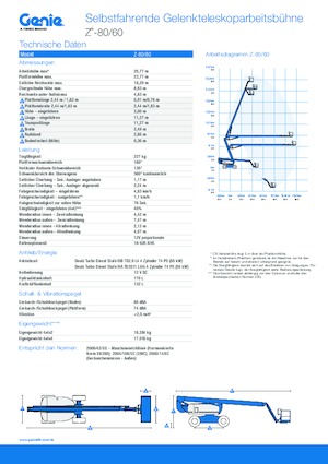 Gelenkarbeitsbühnen auf Rädern Genie Z-80/60