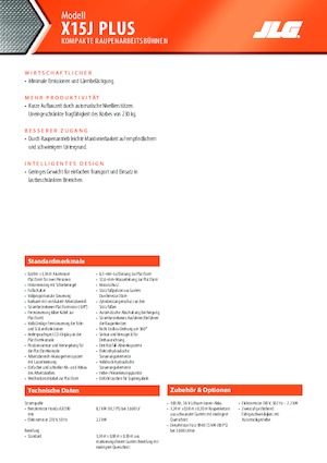 Gelenkarbeitsbühnen auf Raupen JLG X15J Plus