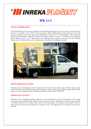 Anhänger-Gelenkarbeitsbühnen Inreka IPK 11-3