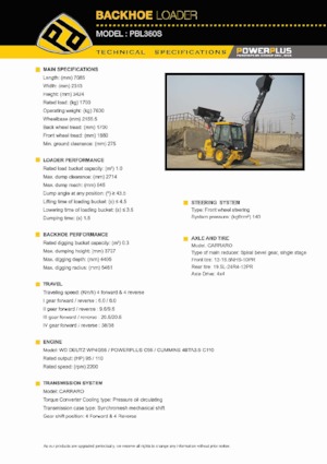 Baggerlader PowerPlus PBL380S