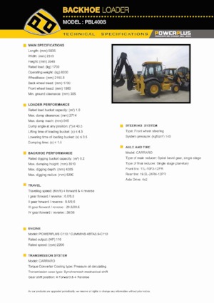 Baggerlader PowerPlus PBL400S