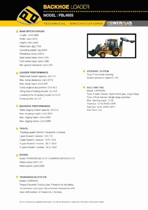 Baggerlader PowerPlus PBL480S