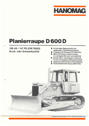 Kettendozer Hanomag D 600 D S LGP