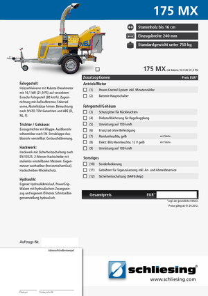 Holzhäcksler Schliesing 175 MX