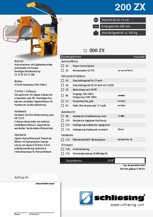Holzhäcksler Schliesing 200 ZX