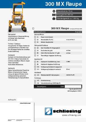 Holzhäcksler Schliesing 300 MX Raupe