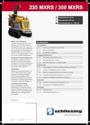 Holzhäcksler Schliesing 300 MXRS Raupe