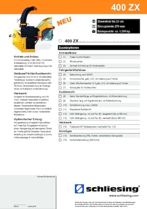 Holzhäcksler Schliesing 400 ZX