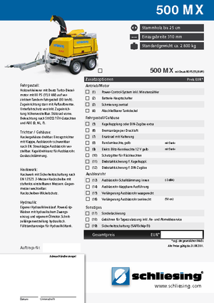 Holzhäcksler Schliesing 500 MX
