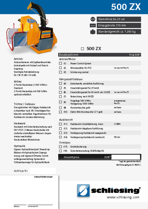 Holzhäcksler Schliesing 500 ZX