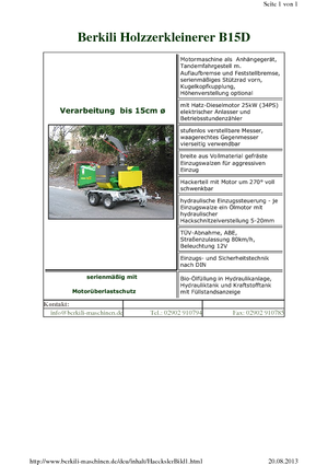 Holzhäcksler Berkili B 15 D-L-SM