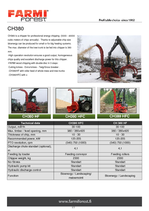 Holzhäcksler Farmi CH 380 HFC