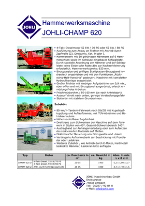 Holzhäcksler Johli Champ 620 Z