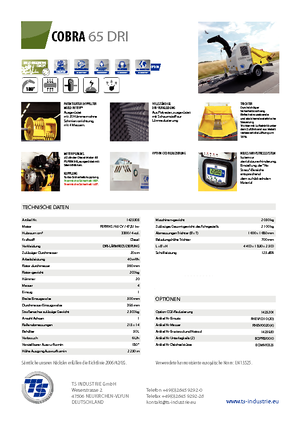 Holzhäcksler TS-Industrie Cobra 65 DRI