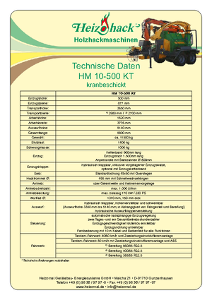 Holzhäcksler Heizohack HM 10-500 KT