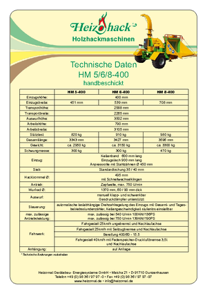 Holzhäcksler Heizohack HM 5-400