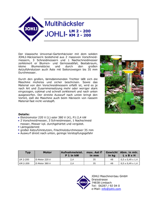 Holzhäcksler Johli LM 2-200