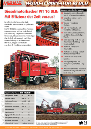 Holzhäcksler MUS-MAX Wood-Terminator 10 DLB