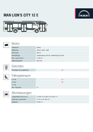 Stadt­busse MAN Lion’s City 12 E