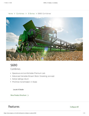 Mähdrescher John Deere S 690 H