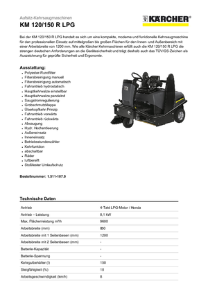 Kompaktkehrmaschinen Kärcher KM 120/150 R Lpg