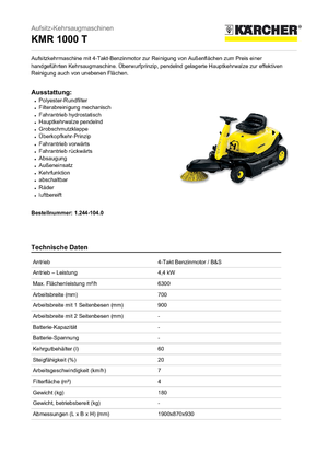 Kompaktkehrmaschinen Kärcher KMR 1000 T