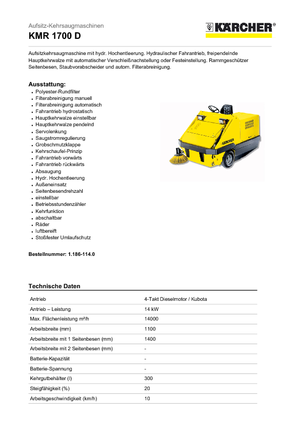 Kompaktkehrmaschinen Kärcher KMR 1700 D